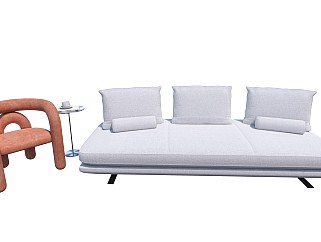 现代多人沙发 沙发组合 长条沙发 休闲椅 休闲沙发